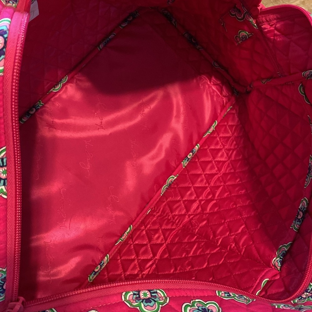Vera Bradley Pink Swirls Flowers overnight weekend bag - Picture 9 of 12